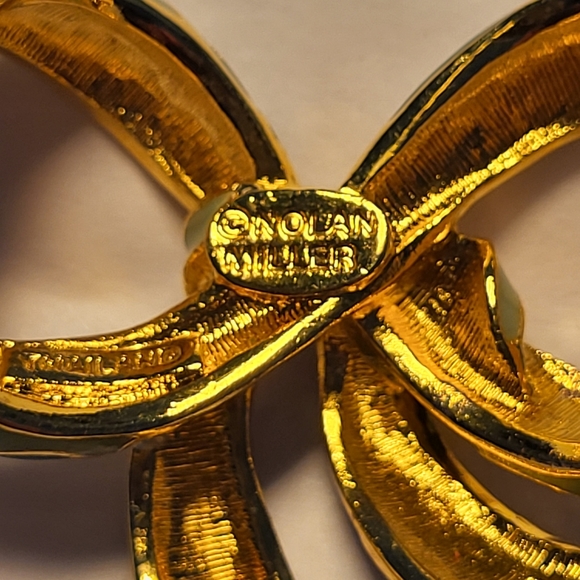 Vintage Nolan Miller Bow Floral Cloisonne pendant - Picture 5 of 6